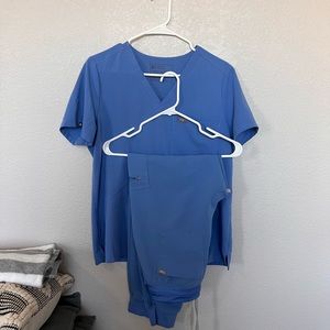 Figs Ceil Blue Scrub Set